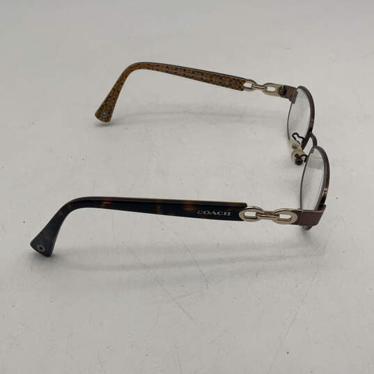 Coach HC5054-9187 Faina Satin Brown Tortoise Rectangular Metal Eyeglasses image number 4