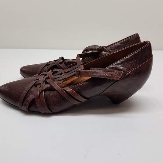 Kenneth Cole Gentle Souls All Good Brown Leather Kitten Heel Flats Size US 8W image number 2