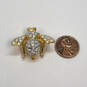 Designer Joan Rivers Gold-Tone Clear Rhinestone Bee Fashionable Brooch Pin image number 2