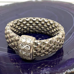 Designer Silpada 925 Sterling Silver Rhinestone Diamonique Band Ring