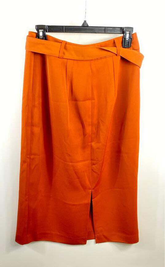 Express Women Midi Orange Pencil Skirt Sz 4 image number 2