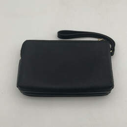 Womens Black Leather Inner Pockets Gold Hardware Wristlet Wallet alternative image