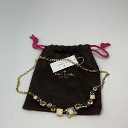 Designer Kate Spade Gold-Tone Crystal Cut Stone Statement Necklace w/ Bag alternative image