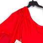 NWT Womens Red Side Zip Asymmetrical Off The Shoulder Mini Dress Size 14 image number 2