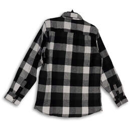 NWT Mens Black Gray Checked Long Sleeve Collared Button-Up Shirt Size M alternative image