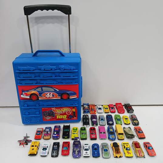 Bundle of 39 Hot Wheels Cars w/Carrying Case image number 2