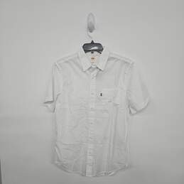 White Button Up Short Sleeve Shirt