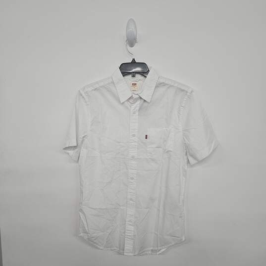White Button Up Short Sleeve Shirt image number 1