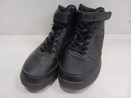 Fila Men's Black Leather High Top Shoes Size 10.5
