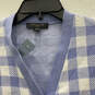 NWT Womens Purple White Plaid V Neck Button Front Cardigan Sweater Size XSP image number 3