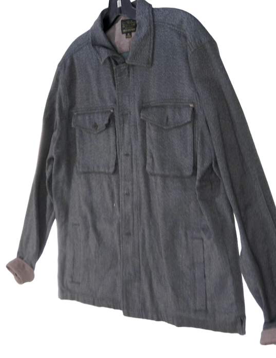 Lucky Brand Men's Gray Long Sleeve Spread Collar Button Up Shirt Size Medium image number 1