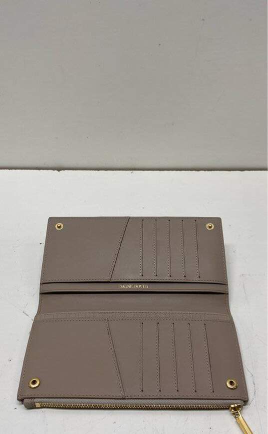 Dagne Dover Leather Continental Zip Around Wallet Grey image number 3