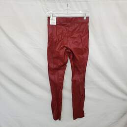 Zara Red Faux Leather Leggings WM Size S NWT alternative image