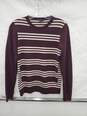 THEORY SWEATER CREWNECK BROWN CREAM STRIPE LONG SLEEVE Size-M image number 1