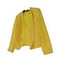 Womens Yellow Long Sleeve Open Front Cropped Blazer Jacket Size 8 image number 3