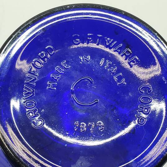 Crownford Giftware 4 Qt. Blue Flip Top Glass Jar Made in Italy 1979 image number 6