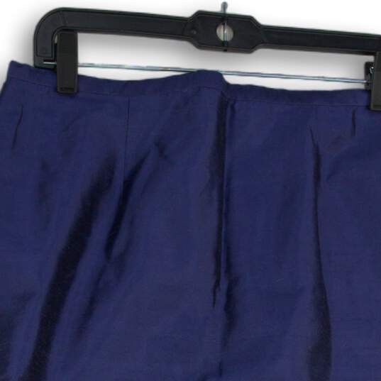 NWT Dana Buchman Womens Blue Flat Front Back Zip Straight & Pencil Skirt Size 12 image number 3