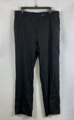 Brooks Brothers Womens Black Flat Front Straight Leg Dress Pants Size 16