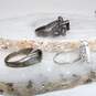 Bundle Of 3 Sterling Silver Stone Rings (Size 9.25, 9.50, 10.25) - 17.1g image number 2