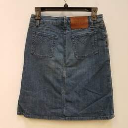 Womens Blue Cotton Blend Flat Front Pockets Denim A-Line Skirt Size 2 alternative image