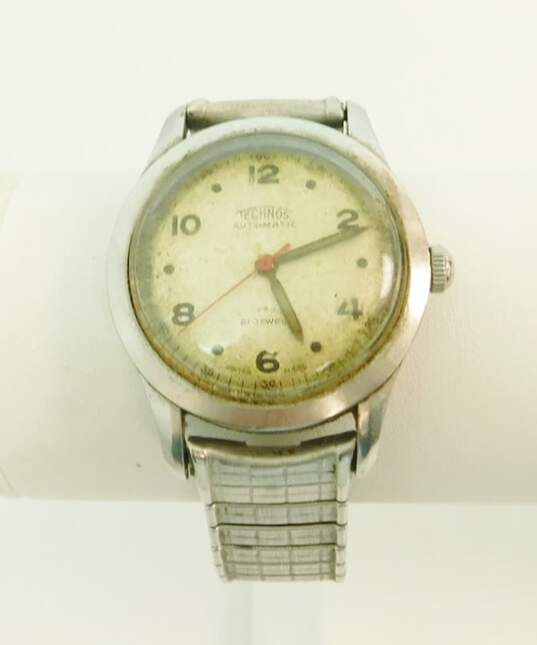Vintage Technos Automatic Swiss 21 Jewels Men's Watch 56.6g image number 4