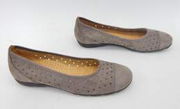 Women's Gabor Hovercraft Flats Gray Suede Cutout Shoes Slip On SZ. 7 alternative image