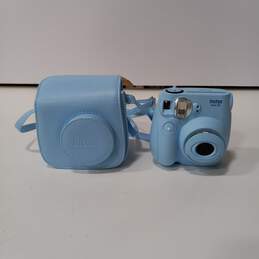 Blue Instax Camera w/ Blue Leather Case