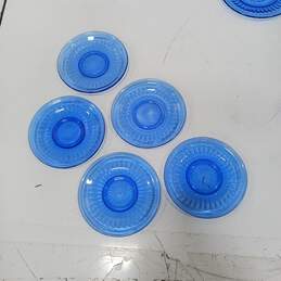 Bundle of 7 Hazel Atlas Moderntone Cobalt Blue Depression Glass Plates