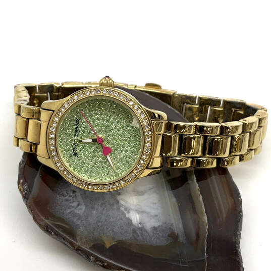 Designer Betsey Johnson BJ00272-07 Gold-Tone CZ Analog Quartz Wristwatch image number 2