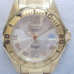 Invicta Swiss 14397 38mm WR 200M Angel Gold Metal Dial Lady's Date Watch 104.0g