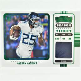 2022 Hassan Haskins Panini Contenders Rookie Ticket Swatches Tennessee Titans