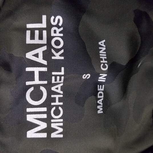 Buy the Michael Kors Women Black & Green Camo Rain Jacket S | GoodwillFinds