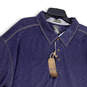 NWT Mens Blue Heather Collared Short Sleeve Button Front Polo Shirt Sz 5XLT image number 3