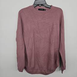 Pink Ribbed Crew Neck Sweater