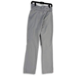 NWT Mens Gray Flat Front Button Straight Leg Sporty Baseball Pants Size XS