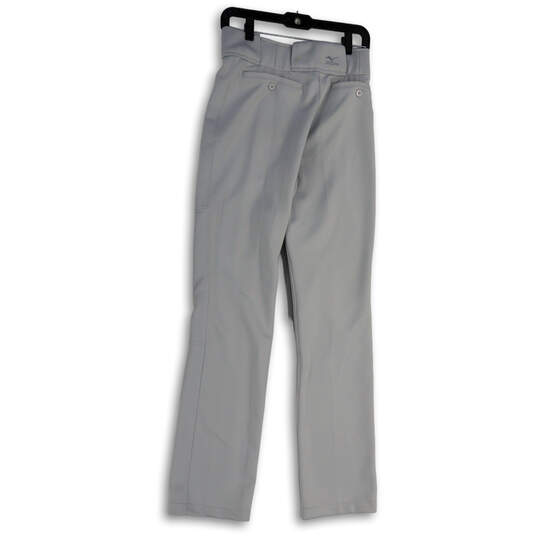 NWT Mens Gray Flat Front Button Straight Leg Sporty Baseball Pants Size XS image number 1