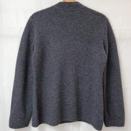 Eileen Fisher Lambs Wool/Cotton Gray Zip Jacket Women's SM alternative image