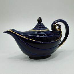 Vintage Hall Aladdin Genie Lamp Style Blue Gold Teapot