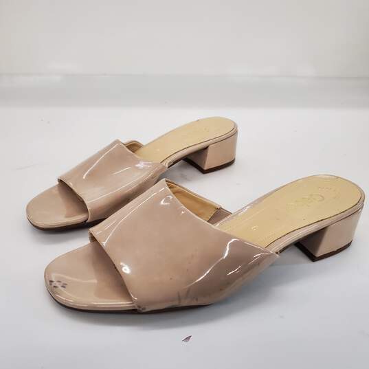 Gabor Tan Patent Leather Slide Flats Women's Size 6 image number 1