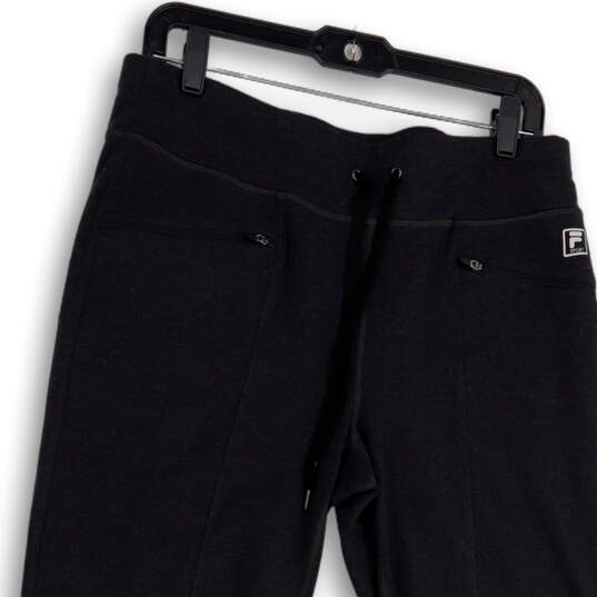 Womens Gray Regular Fit Straight Leg Drawstring Track Pants Size Large image number 3