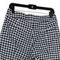 Womens Blue White Check Elastic Waist Pull-On Straight Leg Ankle Pants Sz 8 image number 4