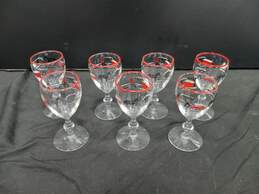 Bundle Of 7 1950s Currier & Ives Libbey Glass Shots or Cordials