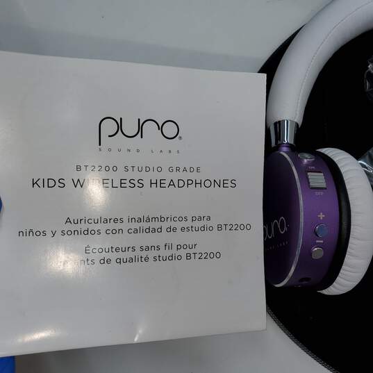 Puro BT2200 Studio Grade Kids Wireless Headphones Untested P/R image number 2