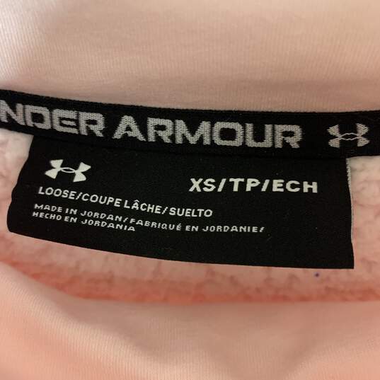Women's Light Pink Under Armour Fleece Pullover, Sz. XS image number 3