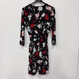 White House Black Market Women's LS Front Tie Floral Print Dress Size 8 alternative image