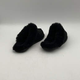 Womens Black Fur Spotted Round Toe Slip On Slide Slippers Size 8 alternative image