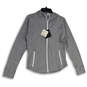 NWT Womens Gray Long Sleeve Hooded Full-Zip Activewear Jacket Size Large image number 1