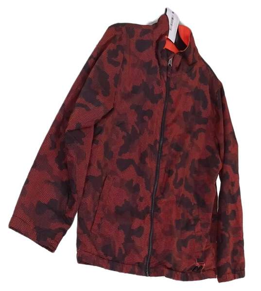 Boys Red Black Camouflage Long Sleeve Full Zip Jacket Size XL 14-16 image number 3