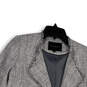 Womens Gray Long Sleeve Pockets Collared Cropped Open Front Jacket Size 4P image number 3