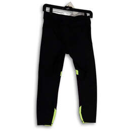 Womens Black Green Elastic Waist Pull-On Compression Leggings Size Medium alternative image